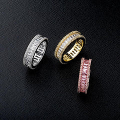 Micro Inlaid Zircon Wedding Couple Ring Gift