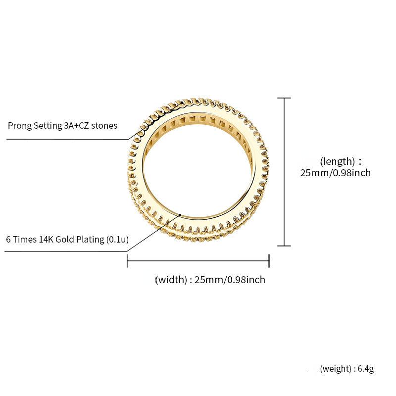 Micro Inlaid Zircon Wedding Couple Ring Gift