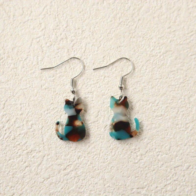 Cat Acrylic Hook Earrings Gift for Women