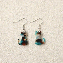 Cat Acrylic Hook Earrings Gift for Women