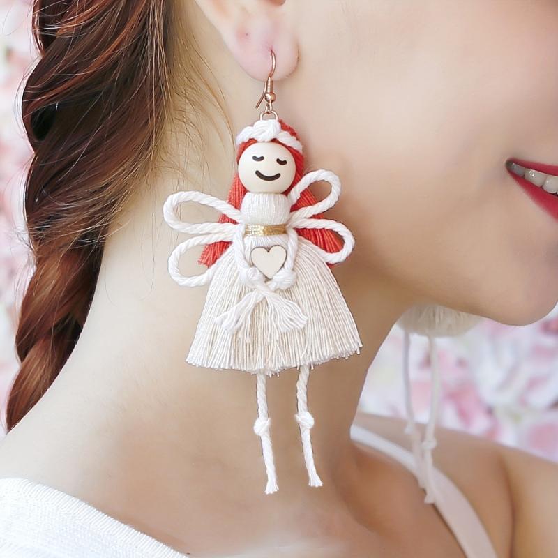 Creative Angel Pendant Earrings Handcrafted Cartoon Angel Pendant