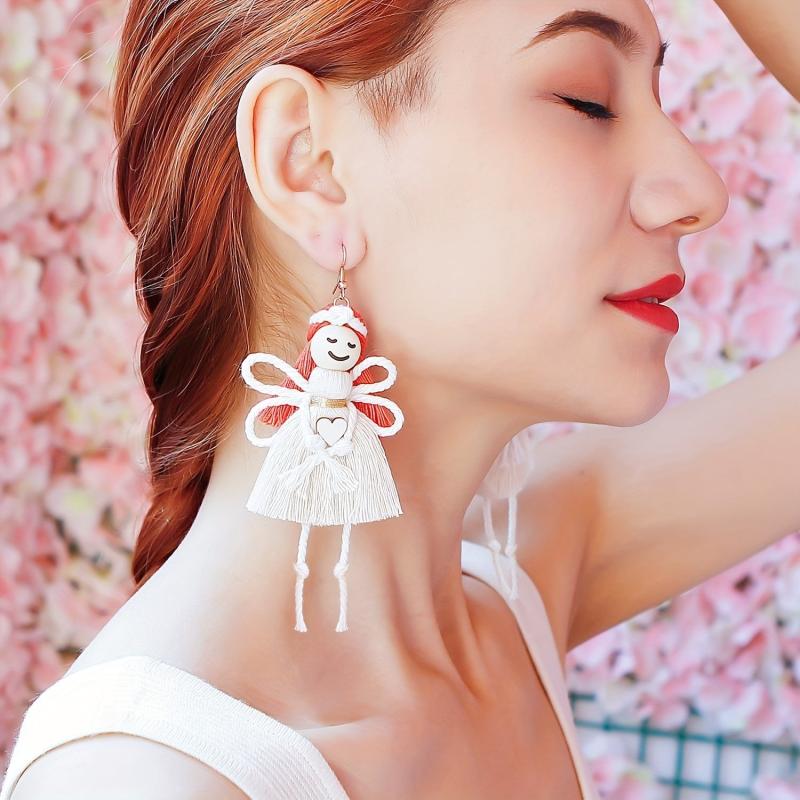 Creative Angel Pendant Earrings Handcrafted Cartoon Angel Pendant