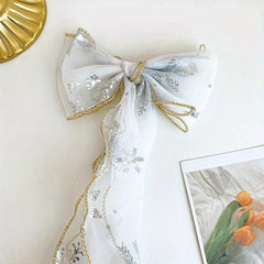 Kids Ponytail Headdress Ice & Snow Bow Hairpin Princess Hairband