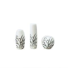 3pcs Mini Hand-painted Orchid Ceramic Vase Decoration
