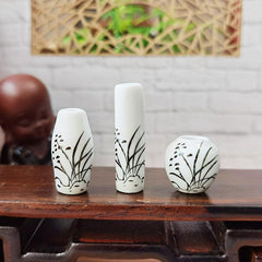 3pcs Mini Hand-painted Orchid Ceramic Vase Decoration
