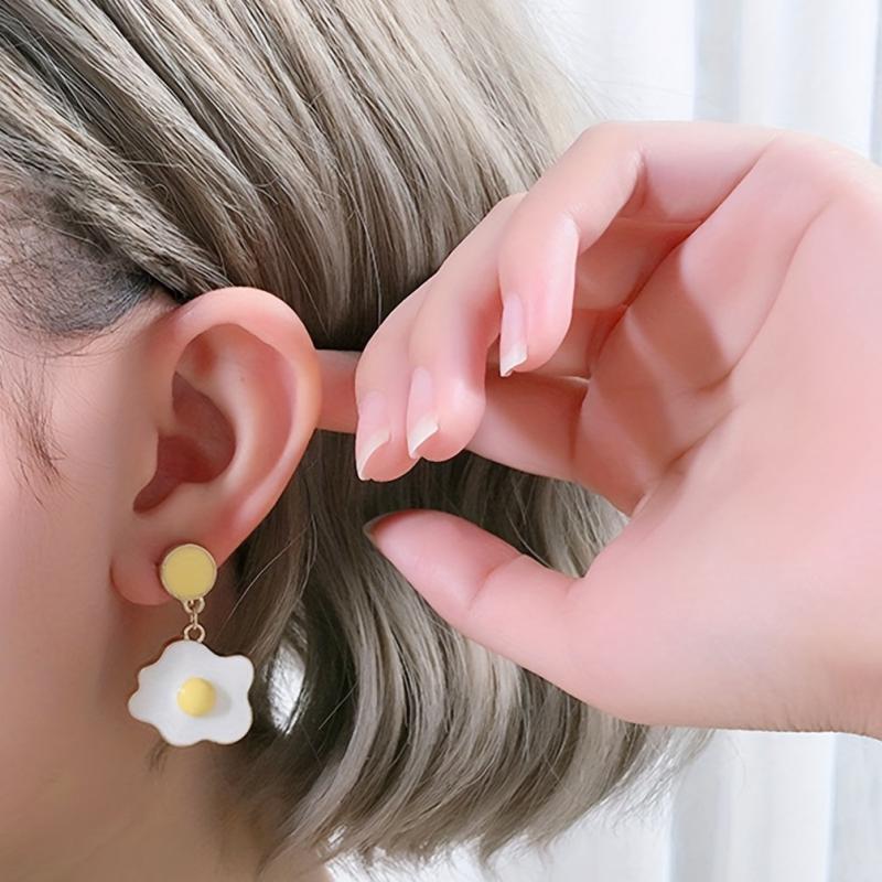 Cartoon Egg Dangle Earrings Gift for Women - Scrambled Egg Jewelry