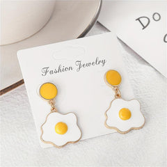 Cartoon Egg Dangle Earrings Gift for Women - Scrambled Egg Jewelry