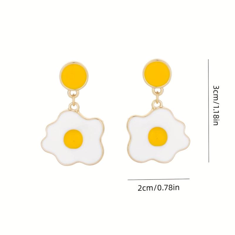 Cartoon Egg Dangle Earrings Gift for Women - Scrambled Egg Jewelry