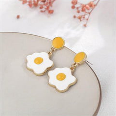 Cartoon Egg Dangle Earrings Gift for Women - Scrambled Egg Jewelry
