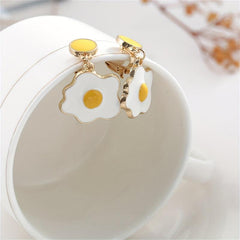 Cartoon Egg Dangle Earrings Gift for Women - Scrambled Egg Jewelry