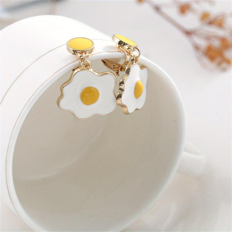 Cartoon Egg Dangle Earrings Gift for Women - Scrambled Egg Jewelry