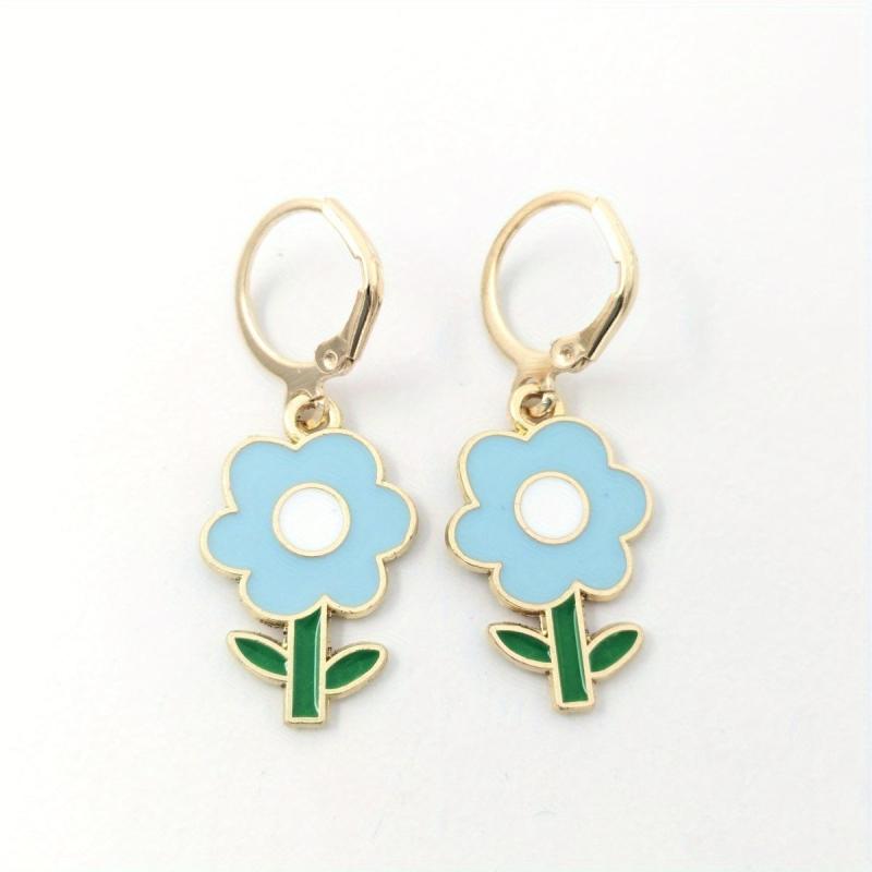 Small Flower Drip Pendant Sun Flower Earrings Birthday Gift For Girls