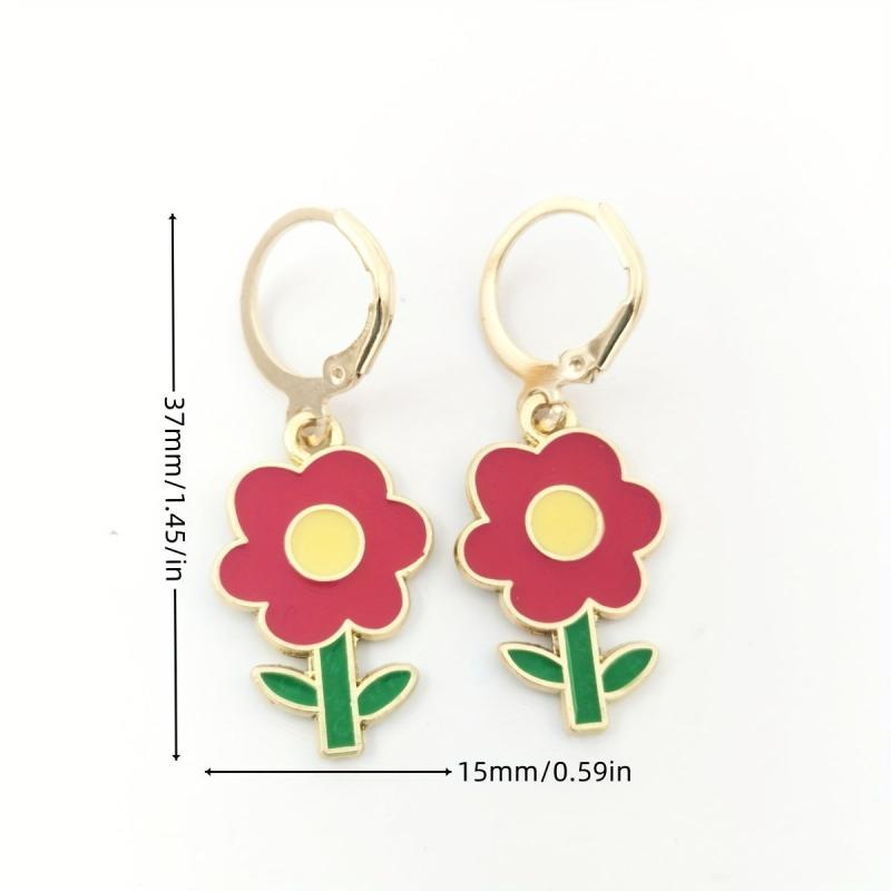 Small Flower Drip Pendant Sun Flower Earrings Birthday Gift For Girls