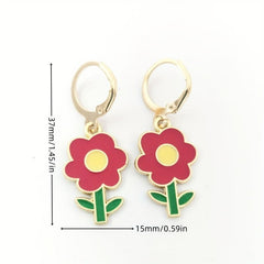 Small Flower Drip Pendant Sun Flower Earrings Birthday Gift For Girls