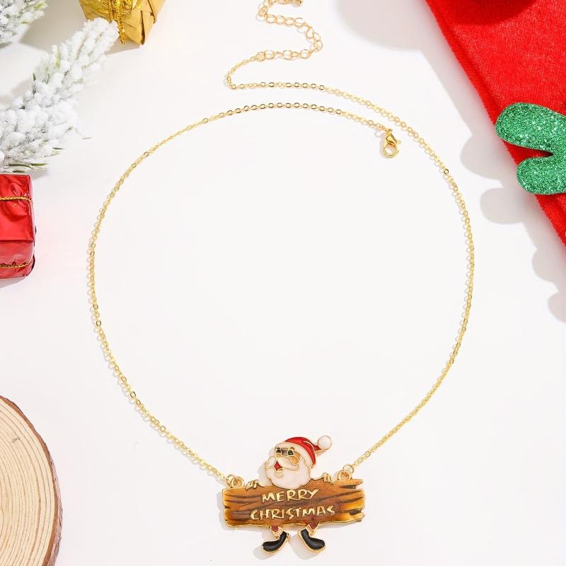 Christmas Santa Necklace Party Jewelry