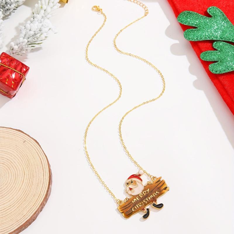 Christmas Santa Necklace Party Jewelry