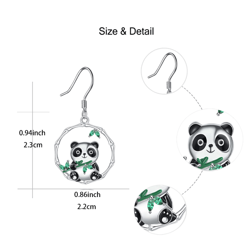 Panda Bamboo Earrings for Women Girls
