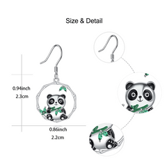 Panda Bamboo Earrings for Women Girls