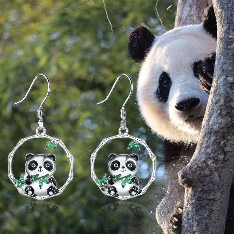 Panda Bamboo Earrings for Women Girls