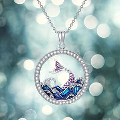 Mermaid Ring Pendant Necklace Mermaid Necklace Birthday Women Jewelry
