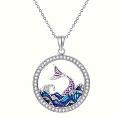 Mermaid Ring Pendant Necklace Mermaid Necklace Birthday Women Jewelry