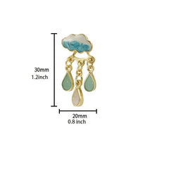 Cloud Raindrop Earrings Silver Needle Style