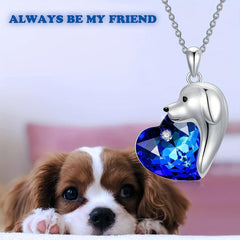 Artificial Gemstone Puppy Pendant Necklace for Women