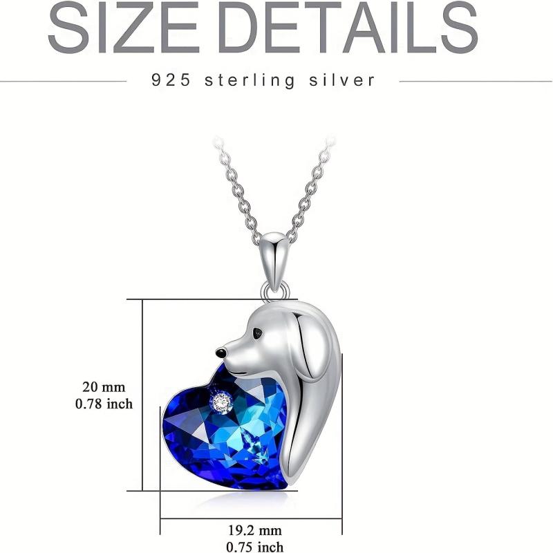 Artificial Gemstone Puppy Pendant Necklace for Women