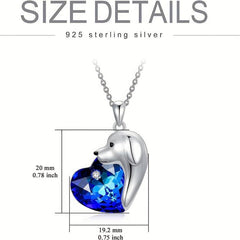Artificial Gemstone Puppy Pendant Necklace for Women