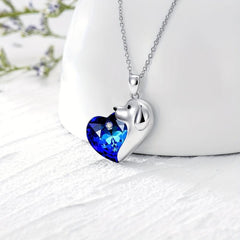 Artificial Gemstone Puppy Pendant Necklace for Women