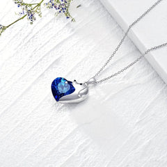 Artificial Gemstone Puppy Pendant Necklace for Women