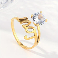Women's Classic Fresh Ring with Artificial Diamond
