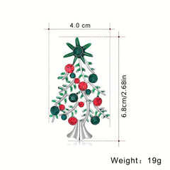 Alloy Diamond Christmas Tree Brooch Pin