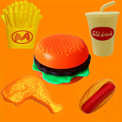 Burger Hot Dog Kitchen Set Pretend Play Food Set For Kids Kitchen