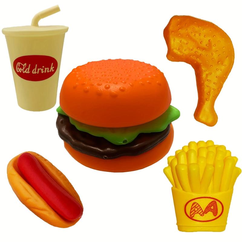 Burger Hot Dog Kitchen Set Pretend Play Food Set For Kids Kitchen