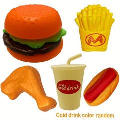 Burger Hot Dog Kitchen Set Pretend Play Food Set For Kids Kitchen