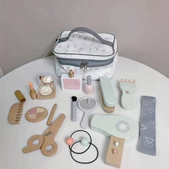 16pcs Wooden Makeup Toy Set Pretend Beauty Salon Toys for Girls