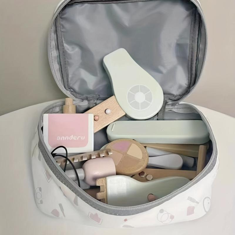 16pcs Wooden Makeup Toy Set Pretend Beauty Salon Toys for Girls