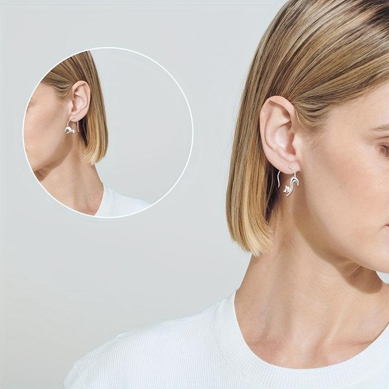 Kitten Ear Hook Asymmetric Earrings Female