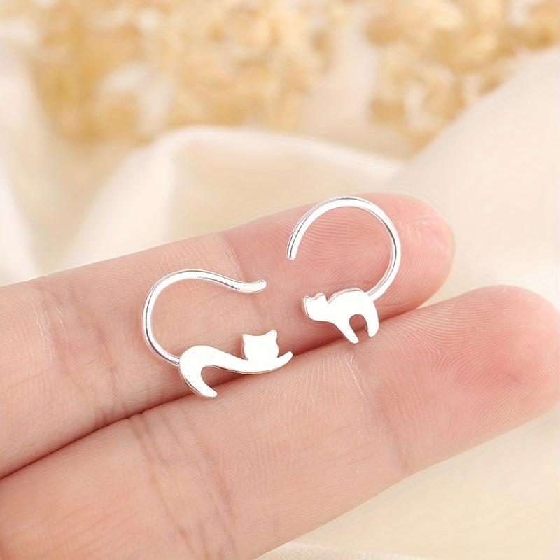 Kitten Ear Hook Asymmetric Earrings Female