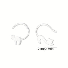 Kitten Ear Hook Asymmetric Earrings Female