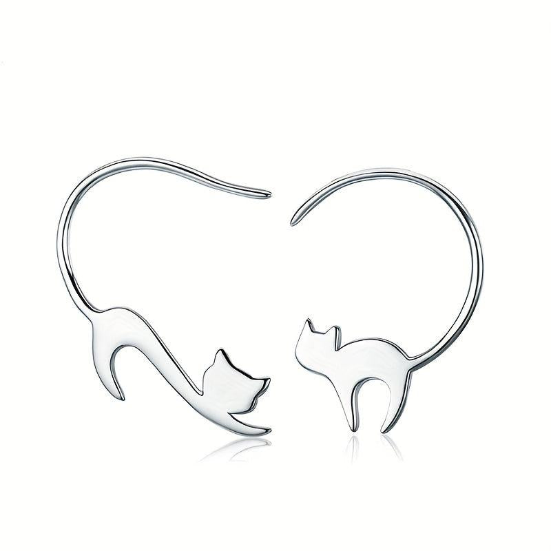 Kitten Ear Hook Asymmetric Earrings Female