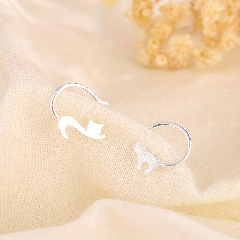 Kitten Ear Hook Asymmetric Earrings Female