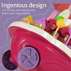 Kids Pretend Play Candy Ice Cream Car Toy w/ Cash Register & Desserts