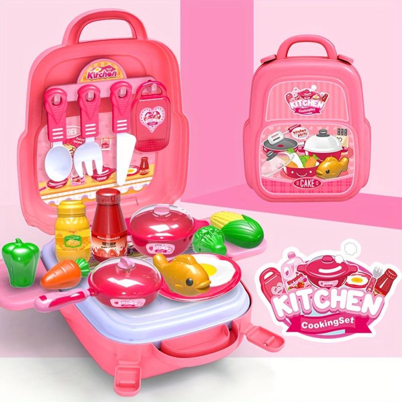 Plastic Play House Toys Girls Cooking Kitchen Simulation Kitchen Utensils Educat