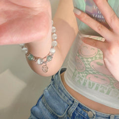 Chinese Style Cat Eye Stone Beaded Bracelet