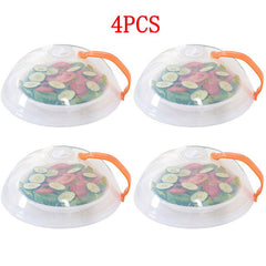 4PCS Microwave Food Cover High Temp Anti Sputtering Lid