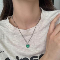 Titanium Steel Love Necklace Temperature Sensitive Change