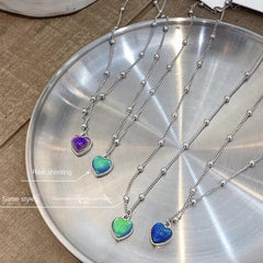 Titanium Steel Love Necklace Temperature Sensitive Change