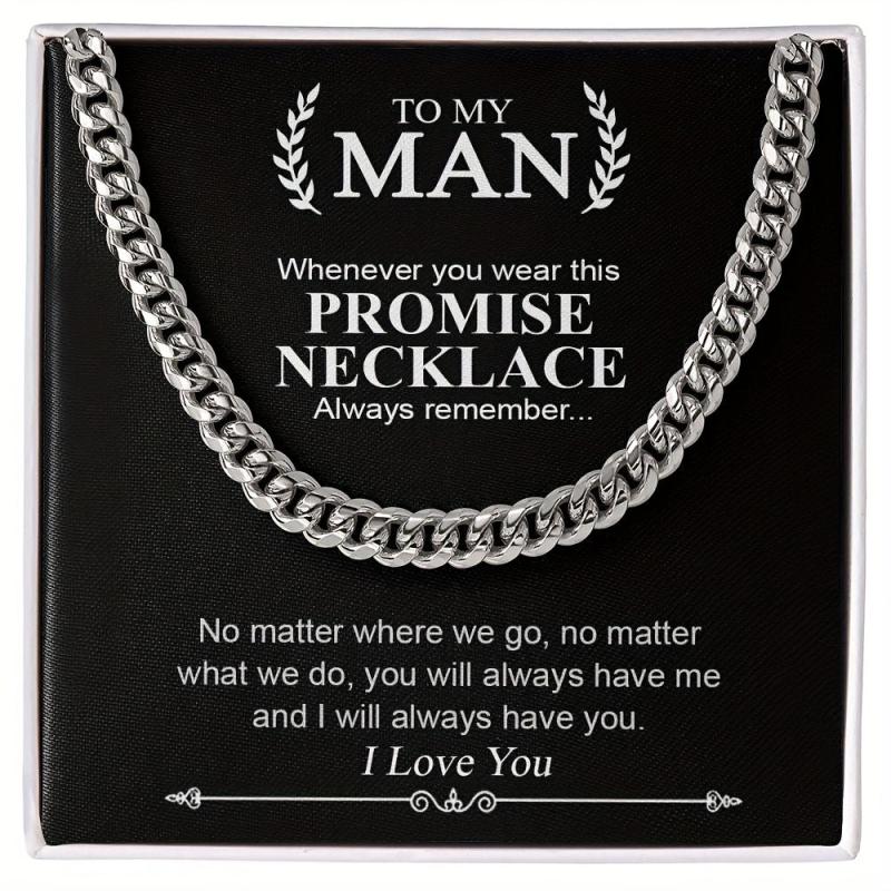 To My Man Promise Necklace Cuban Link Chain